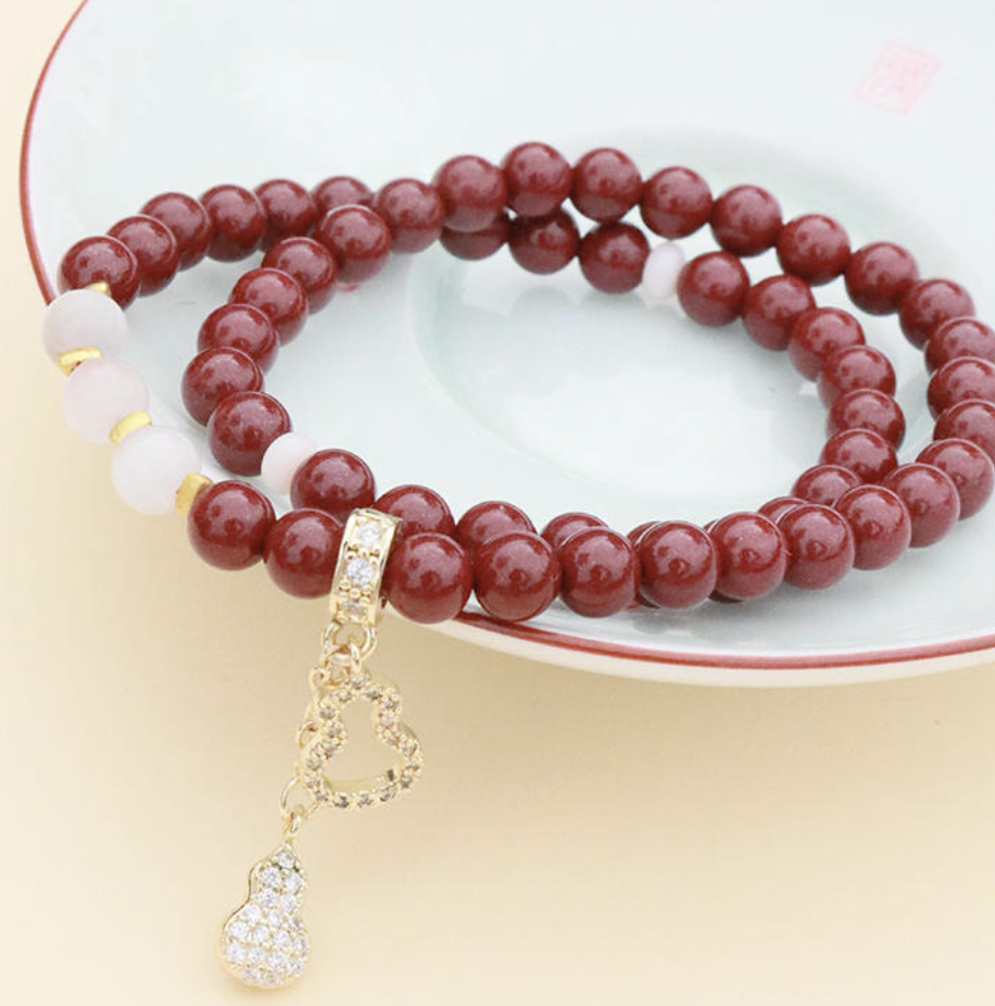 Fortune & Blessing • Purple Cinnabar Double Strand Bracelet